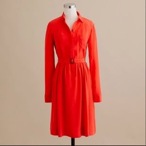 J. Crew Blythe Shirtdress in Poppy 2 100% Silk